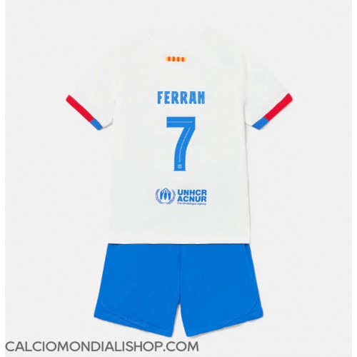Maglie da calcio Barcelona Ferran Torres #7 Seconda Maglia Bambino 2023-24 Manica Corta (+ Pantaloni corti)